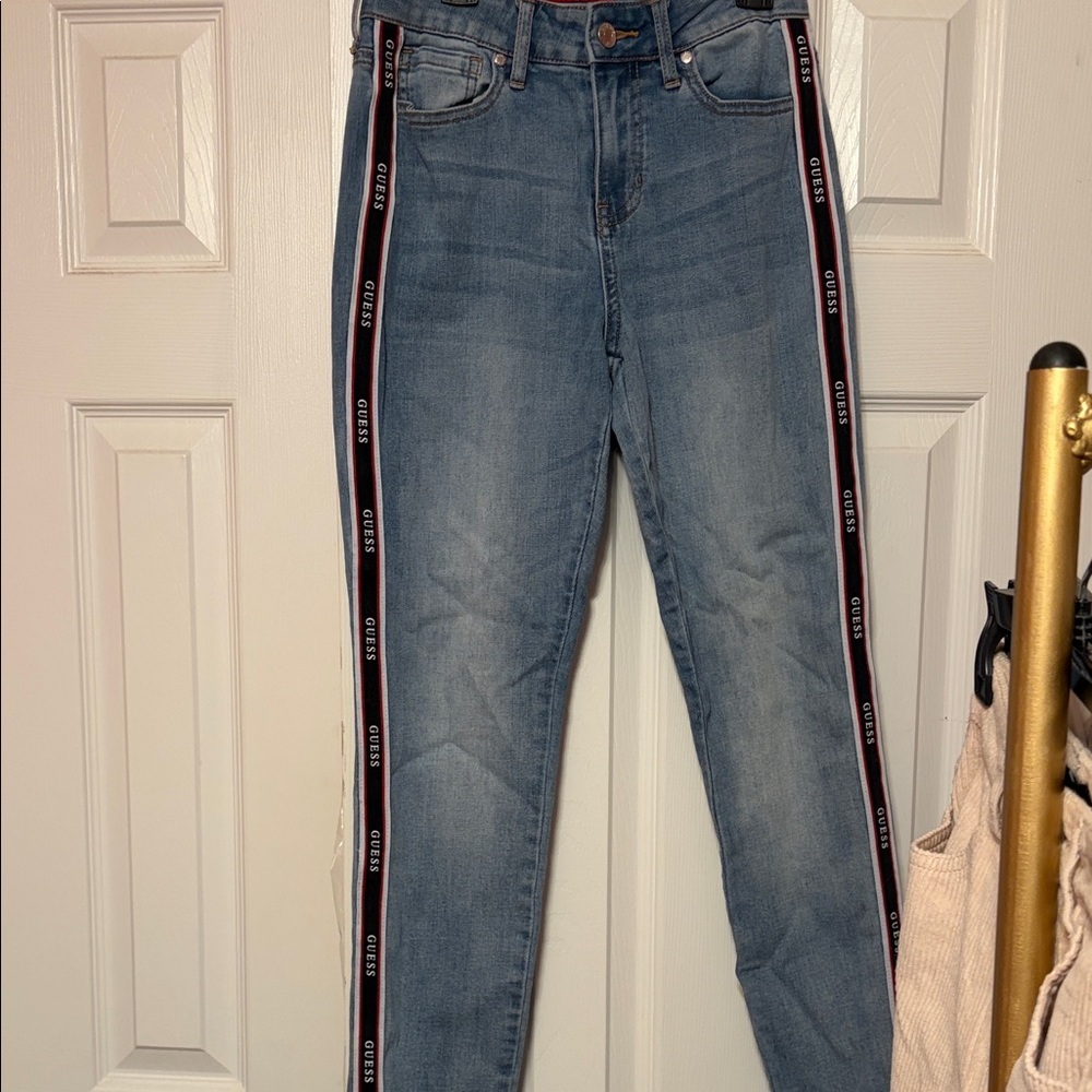 GUESS Black & Red Logo Denim